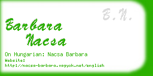 barbara nacsa business card